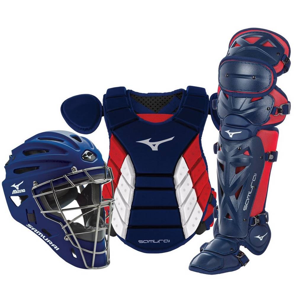 Panske Catchers Gear Mizuno Samurai Adult 15" Boxed Baseball Námornícka Modrá/Červené Vypredaj AKST1